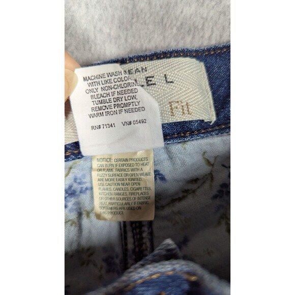 LL Bean Women Jeans 12x25 Reg Floral Flannel Lined Double L Relaxed Fit Straight - Picture 8 of 16